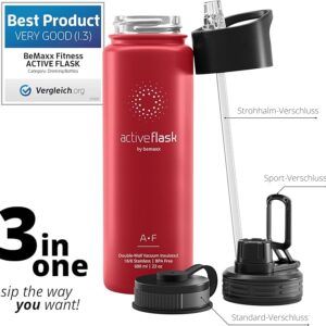 💦 ACTIVE FLASK Trinkflasche mit 3 versch. Trinkaufsätzen für 13,99€ (statt 28€)