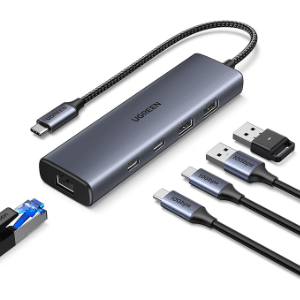 UGREEN USB C Hub LAN Adapter mit 2x USB C Ports & 2x USB A Ports