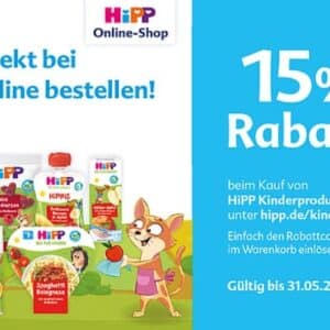 🔥 15% Rabatt beim Kauf von HiPP Kinderprodukten