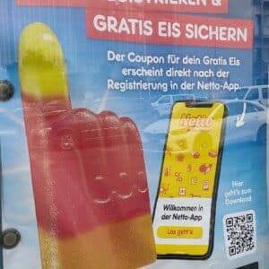 gratis Eis für neu Registrierung bei Netto App