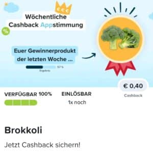 0,40€ Cashback auf Brokkoli bei Marktguru