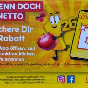 2€ Rabatt ab 25€EW. Netto-App erforderlich.