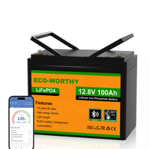 ECO-WORTHY 12V 100Ah Bluetooth LiFePO4 Akku für 224,39 Euro