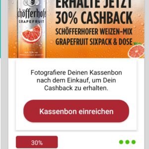 30% Cashback auf Schöfferhofer Weizen-Mix Grapefruit Sixpack &amp; Dose bei scondoo