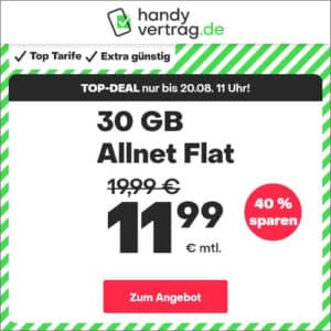 5G/LTE Allnets 🔥 7GB für 5,99€ | 17GB für 7,99€ | 30GB für 11,99€ | 60GB für 19,99€ ⏰ nur für kurze Zeit (handyvertrag.de im 1&amp;1-Netz)