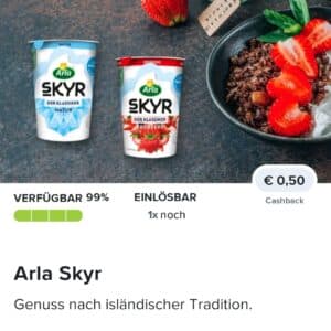 0,50€ Cashback auf Arla Skyr bei Marktguru