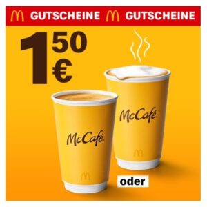 McDonald&#039;s: 1 Café oder Cappuccino Grande für 1,50€ (statt 3,79€ / 4,29€)