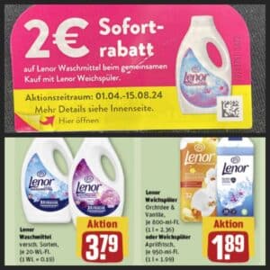 Lenor Waschmittel &amp; Weichspüler für nur 3,68 anstatt 5,68 - Bei Rewe- diese Woche - mit Coupon