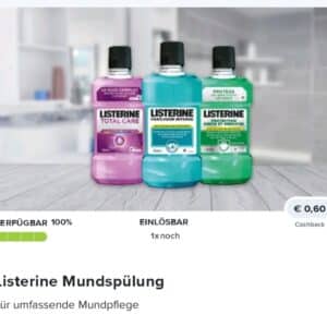 0,60€ Cashback auf Listerine bei Marktguru