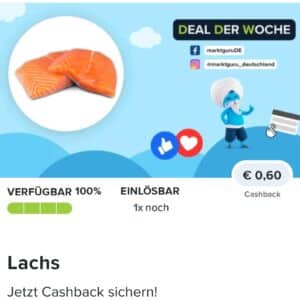 0,60€ Cashback auf Lachs bei Marktguru