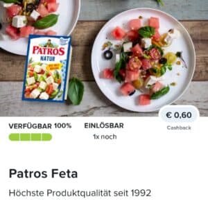 0,60€ Cashback auf Patros Käse bei Marktguru