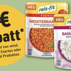 1€ Rabatt auf 3 Packungen ReisFit oder Feelgood Produkte der Wahl Rewe