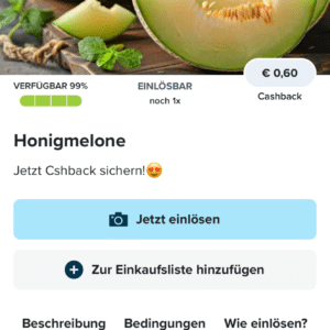 0,60€ Cashback auf Honigmelonen