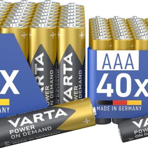 VARTA Batterien Mischpack 80 Stück, AA 40 Stück + AAA 40 Stück - Made in Germany