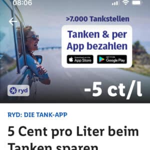 5ct pro Liter beim tanken sparen mit ryd und Lidl Plus