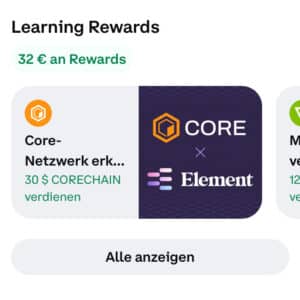 Neue Learning Rewards auf Coinbase