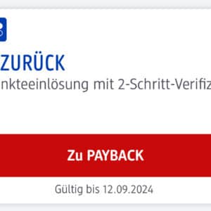 dm 10% °P ZURÜCK auf die Punkteeinlösung mit 2-Schritt-Verifizierung oder PIN!