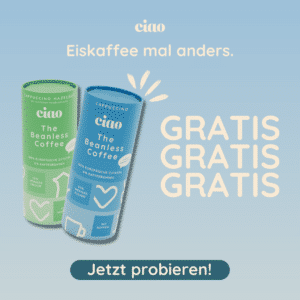 Gratis Ciao Coffee - nachhaltiger Eiskaffee aus 100% europäischen Zutaten, ohne echte Kaffeebohnen