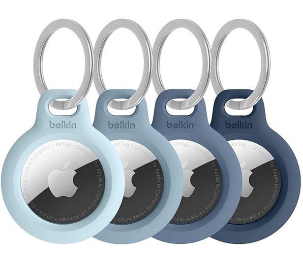 (4er-Pack) Belkin AirTag Secure Holder mit Schlüsselanhänger | (Blauer Farbverlauf) 18,73€ (statt 30€)