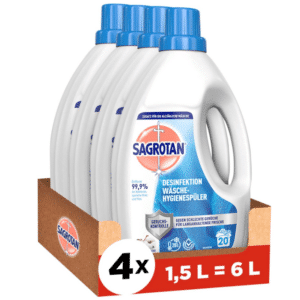 33% Rabatt 🧼 4x Sagrotan Wäsche-Hygienespüler (1,5 l) für hygienische Frische