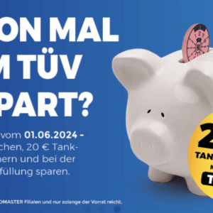 Euromaster: 20€ Tankgutschein für HU/AU Prüfung