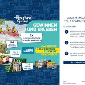 Hasbro Gewinnspiel - beim Kauf eines Spiels