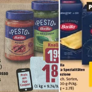 Rewe: funktioniert nicht: Barilla Pesto &amp; Collezione für 0,24€