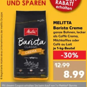 Kaufland: Melitta Barista Crema für 7,99€