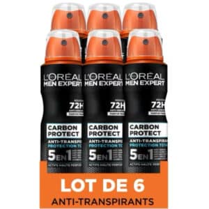 L&#039;Oréal Men Expert Carbon Protect Deodorant Spray 5-in-1, 150 ml, 6 Stück für 7,42€ (statt 13,50€)