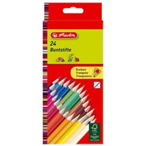 24 Herlitz Dreikantbuntstifte Länge 17.40 cm, Mine: 2,5mm für 2,90€ (statt 5,92€)