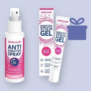 dm… Wenn Du vom 08.07. - 15.09.2024 ein EMCURInsektenschutzspray kaufst, erhältst Du ein EMCUR Insektenstichgel 5,45€ als Geschenk dazu.