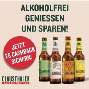 2€ Cashback bei Scondoo auf Sixpack von Clausthaler Alkoholfrei (alle Sorten) *personalisiert*