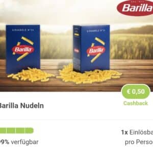 50 Cent Cashback auf Barilla Nudeln bei Marktguru