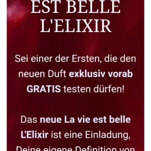 Gratis Parfüm Probe LA VIE EST BELLE L‘ELIXIR EAU DE PARFUM von Lancôme