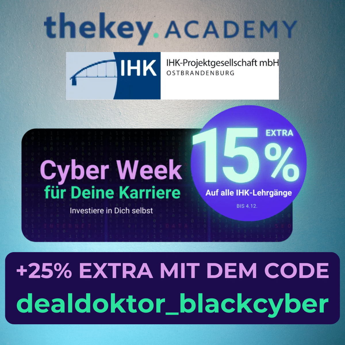 Thumbnail 🤓 IHK-Fortbildung bei thekey.academy: 15% + exklusive 25% auf alle Lehrgänge (= 40% Gesamtersparnis) ✅ mit IHK-Zertifikat