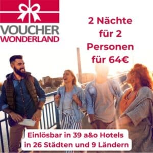 A&amp;O-Gutschein: 2 Nächte für 2 Personen für 64€ - Kopenhagen, Venedig, Berlin, uvm. (26 Städte und 9 Länder)