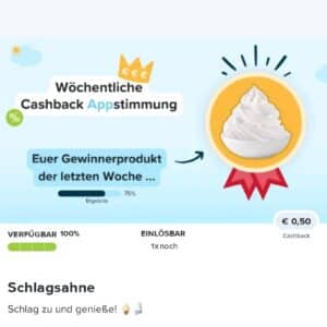 0,50€ Cashback auf Schlagsahne bei Marktguru