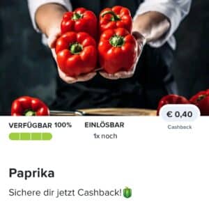 0,40€ Cashback auf Paprika bei Marktguru