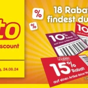 Netto MD – Bis zu 15% Rabatt mit Aufklebe-Coupons (evtl.regional)