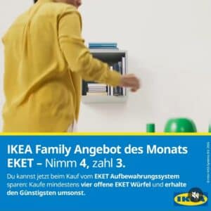 Kaufe 4 Eket Wandwürfel - bezahle nur 3 - Ikea Family