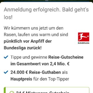 24€ Mietwagengutschein, CHECK24 Bundesliga-Tippspiel