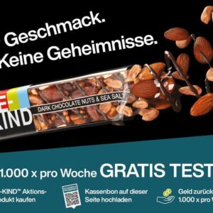 BE-KIND - leckere Nussriegel mit dunkler Schokolade und Seesalz  -  1 Riegel pro Haushalt gratis!!