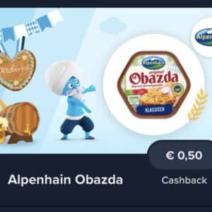 0,50€ Cashback auf Alpenhain Obazda mit Marktguru