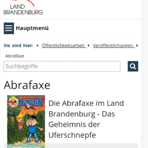 Gratiscomic für kinder: Die Abrafaxe im Land Brandenburg - Das Geheimnis der Uferschnepfe