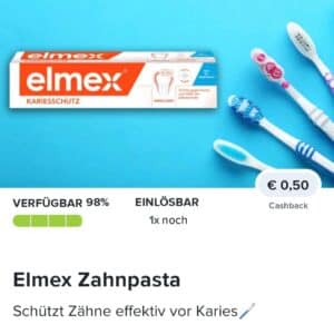 0,50€ Cashback auf Elmex Zahnpasta bei Marktguru