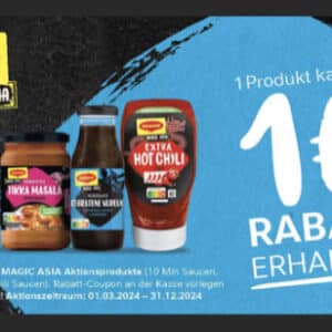 1€ Rabatt auf Maggi Magic Asia Produkte Saucen