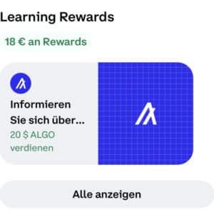 2$ Learning Reward bei Coinbase in ALGO