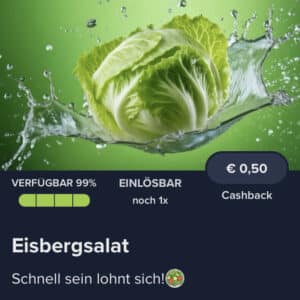 0,50€ Cashback auf Eisbergsalat Salat mit Marktguru App