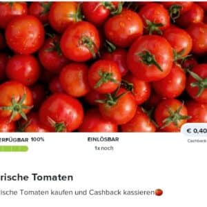 0,40€ Cashback auf frische Tomaten bei Marktguru