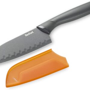 Tefal Fresh Kitchen K12201 Santoku-Messer 12 cm, anthrazit/orange